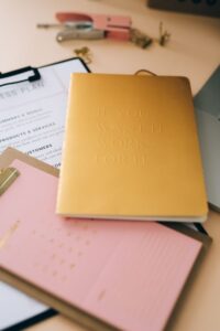 Notebook e piano di lavoro per il goal setting e la definizione degli obiettivi